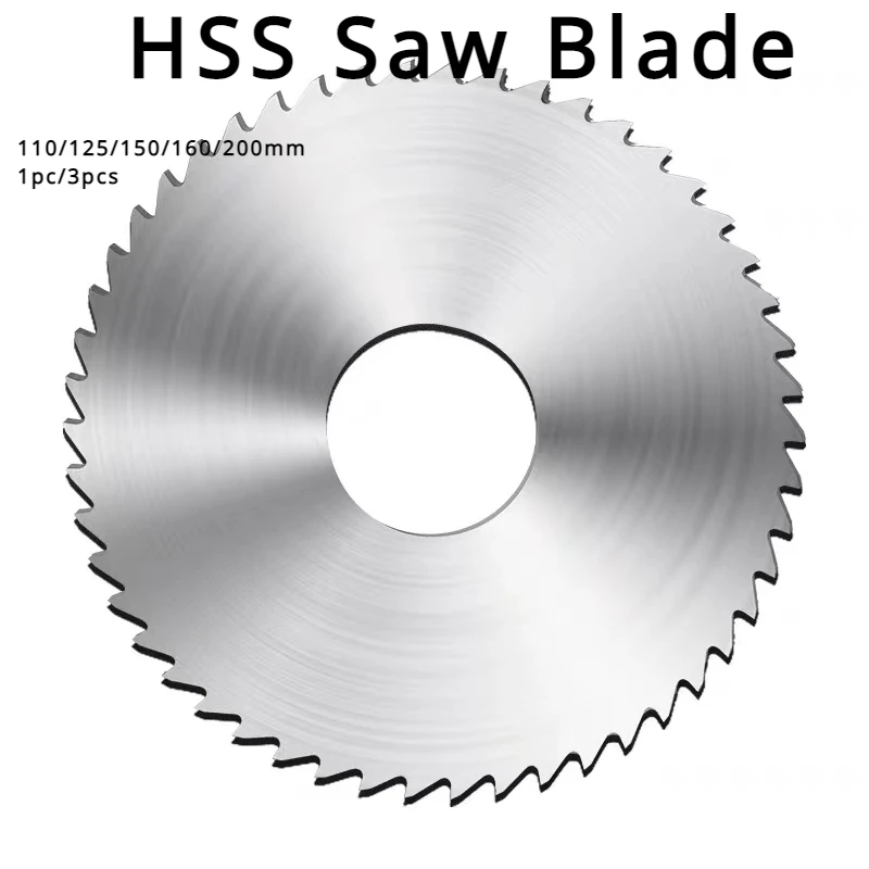 

110/125/150/160/200mm 1pc/3pcs HSS Circular Saw Blade Mini Milling Cutter Woodworking Cutting Disc Multipurpose Slotting