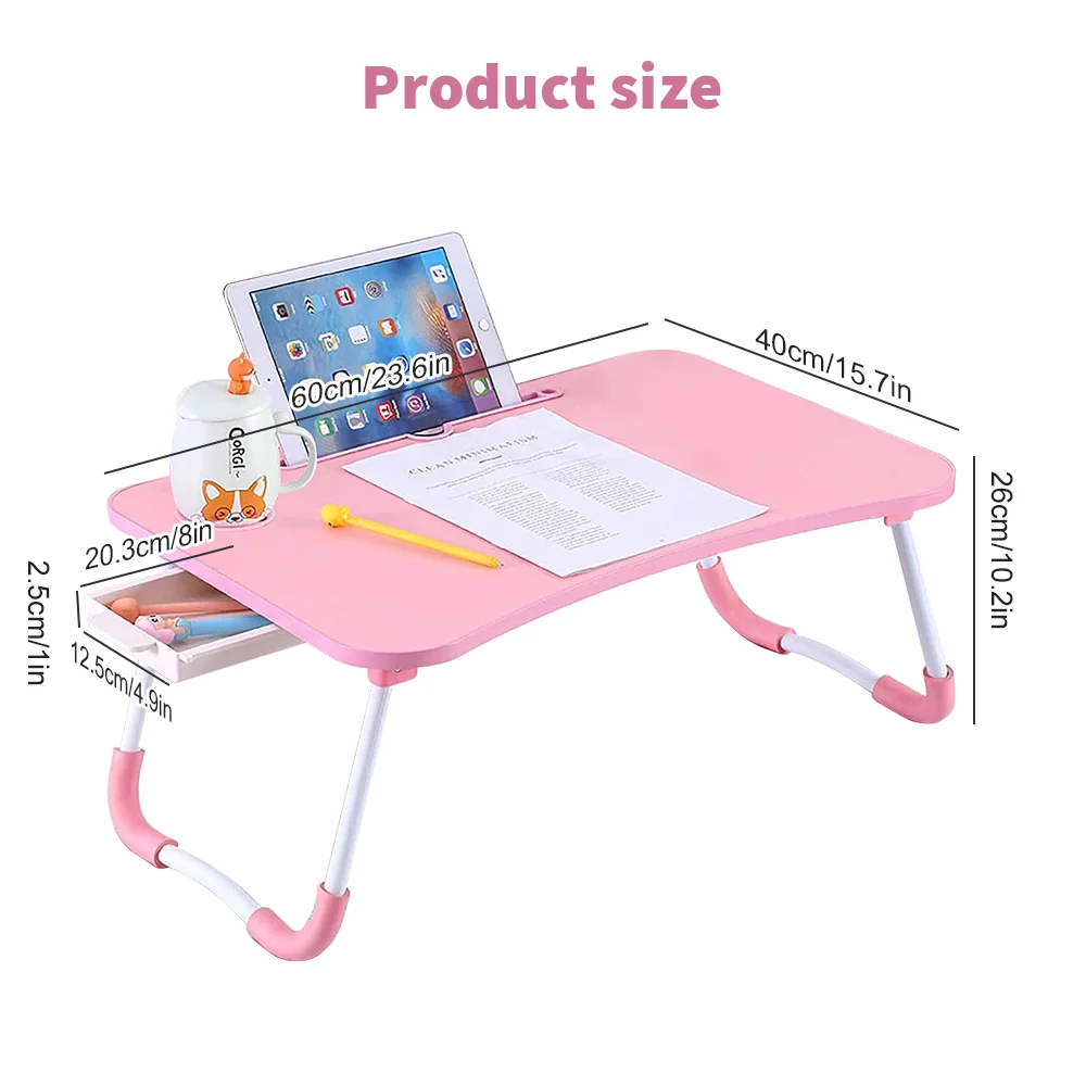 مكتب كمبيوتر محمول جديد قابل للطي للسرير والأريكة كمبيوتر محمول محمول مكتب صينية السرير مكتب للدراسة والقراءة طاولة صينية علوية للسرير #2