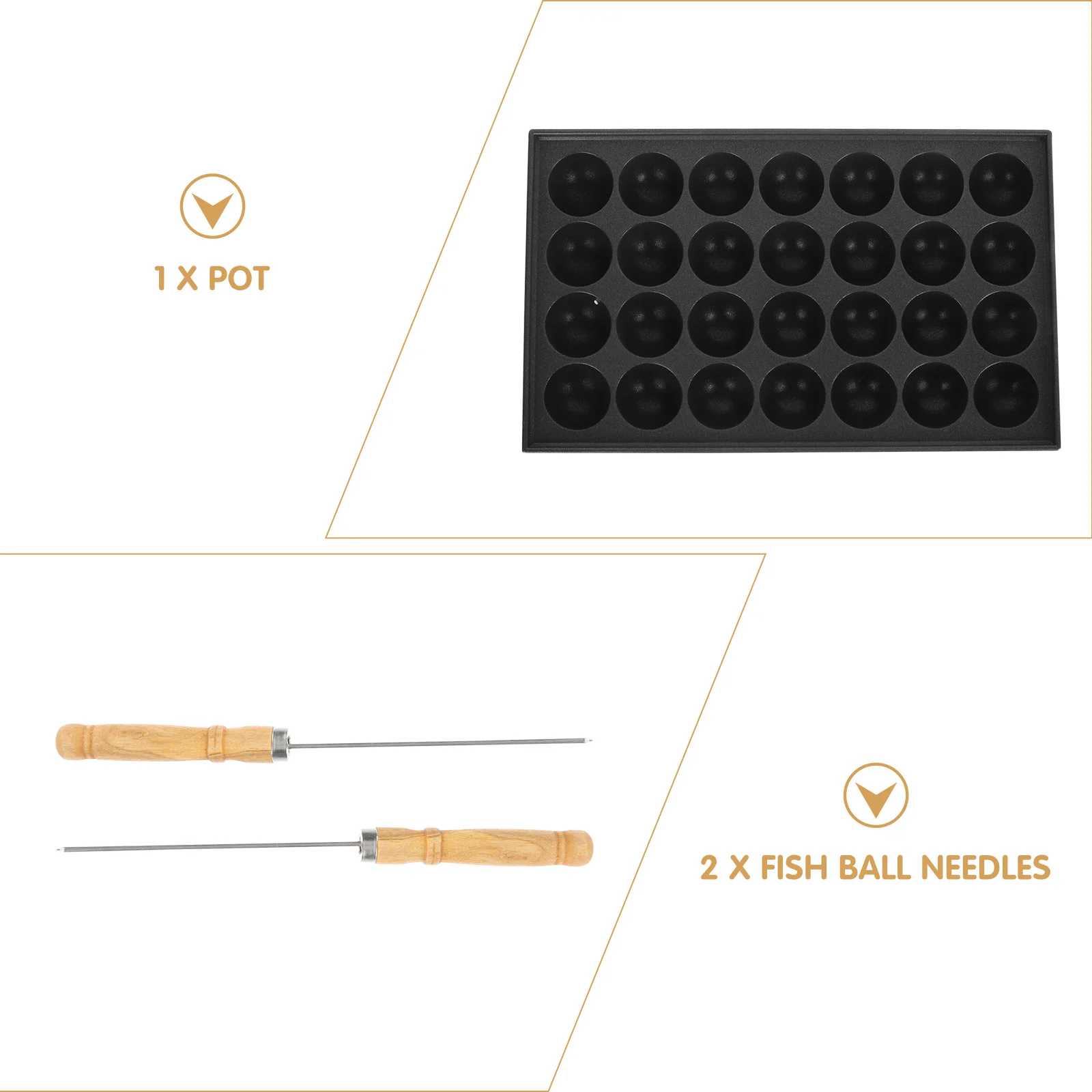 

1Set Takoyaki Pan Nonstick Iron Baking Tray Safe Lightweight Smooth Surface Octopus Maker Gas Stove Cooking Tool