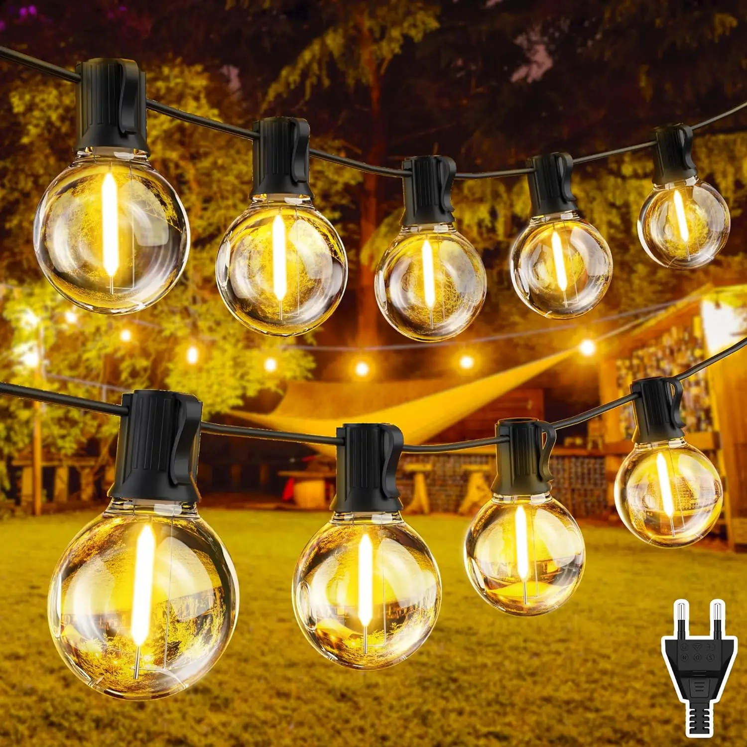 

LED G40 Globe String Lights, EU 220V , 10/30/50 Plastic G40 Bulbs For Christmas Party Garden Decorative Garland Lamp S