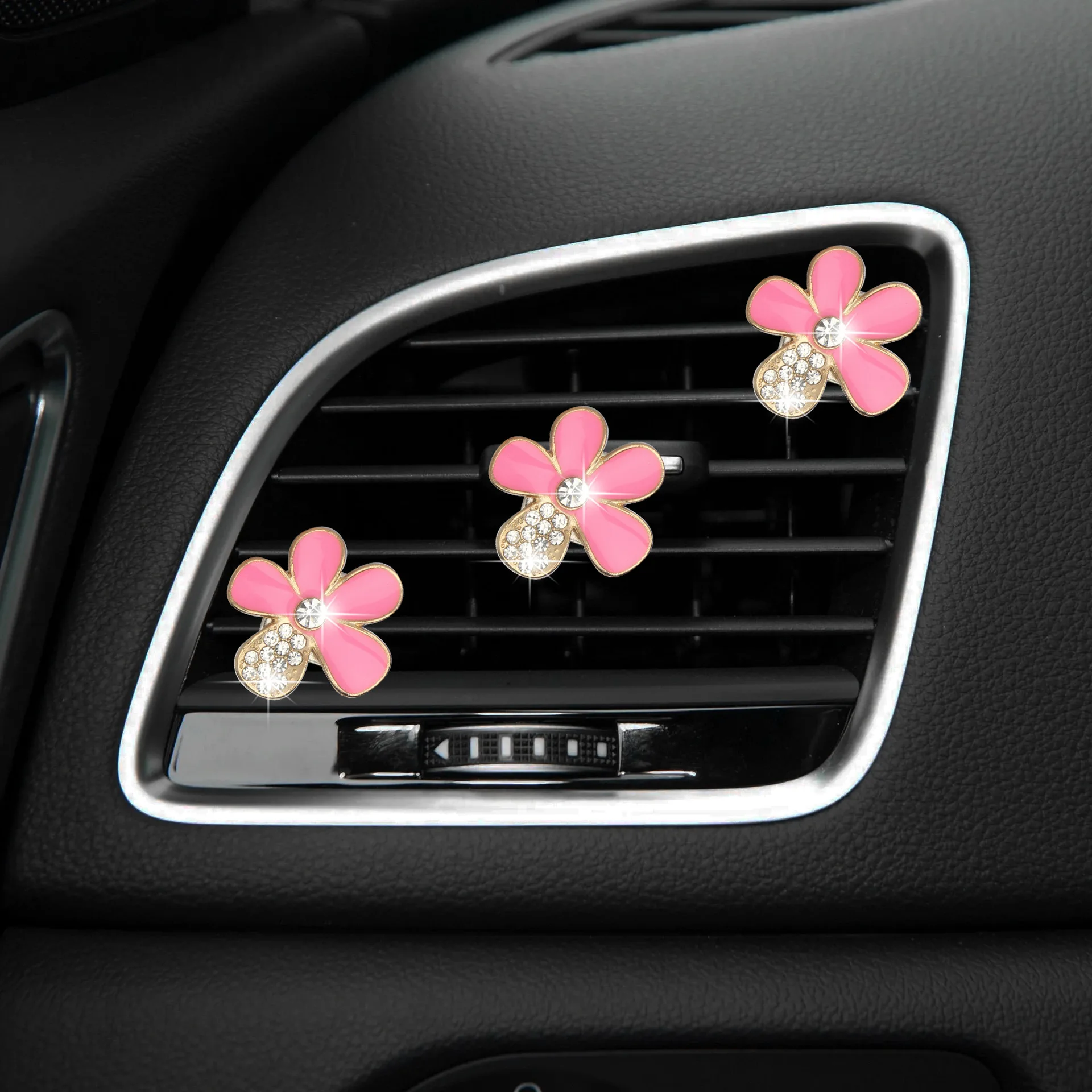 4PCS Car Charm Beautiful Daisy Flowers Air Vent Decorations Cute Automotive Interior Trim