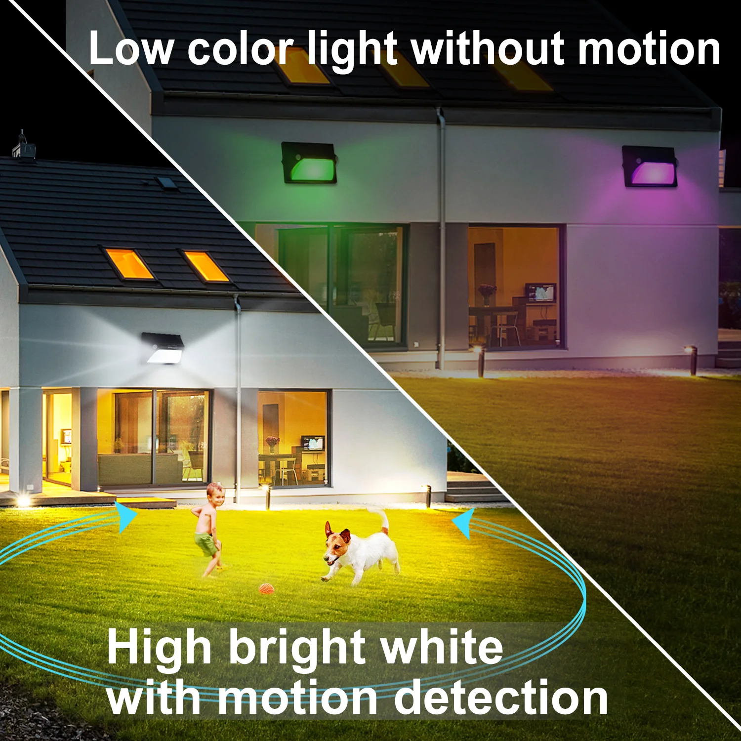 Solar Lights Outdoor with Motion Sensor Solar Wall Lamp Waterproof Street Light by Remote Control for Garden Yard Path Stairs