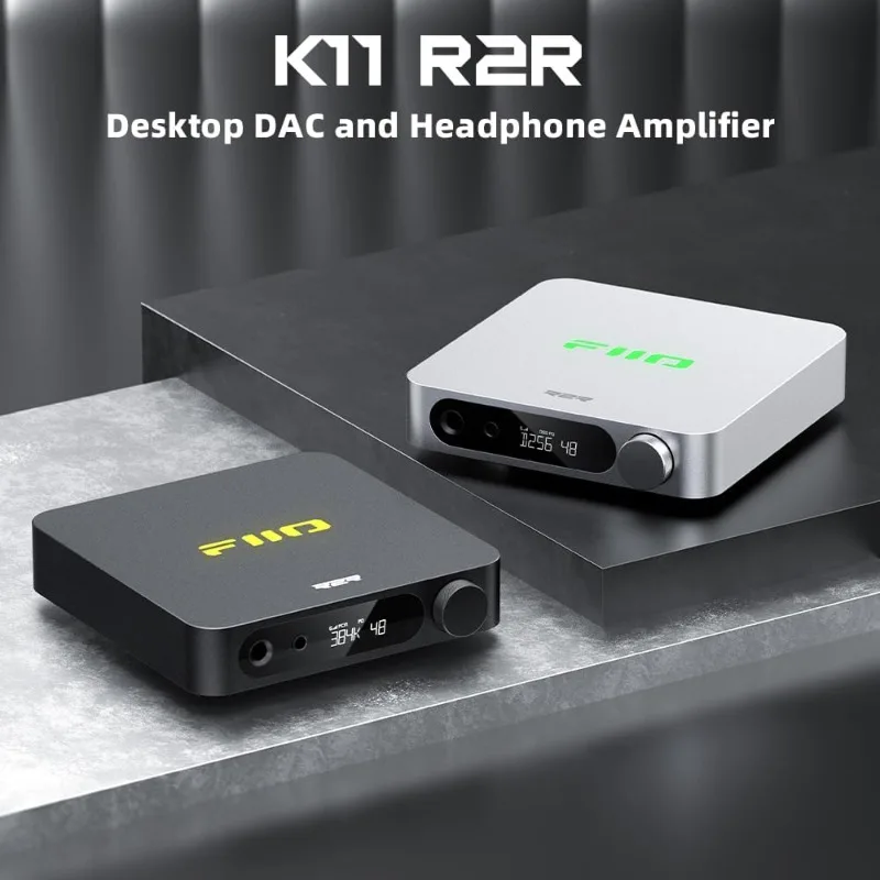 K11 Compact Desktop R2R Architecture DAC ومضخم سماعة الرأس (أسود)
