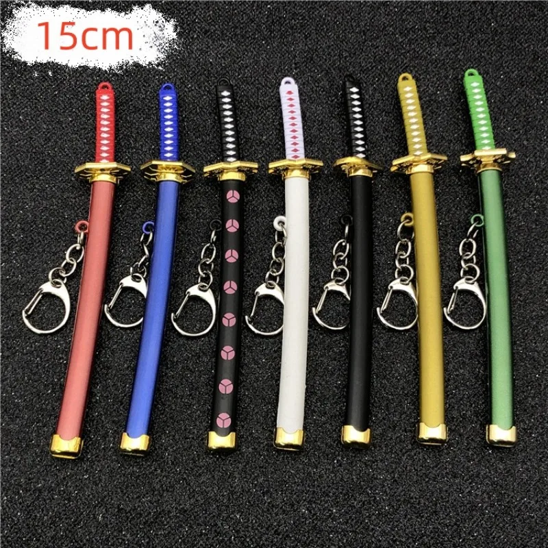 Alloy One Piece Katana Swords Real Size Japanese Anime Sword Simulation Roronoa Zoro Katana Pendant Decoration Home Accessories