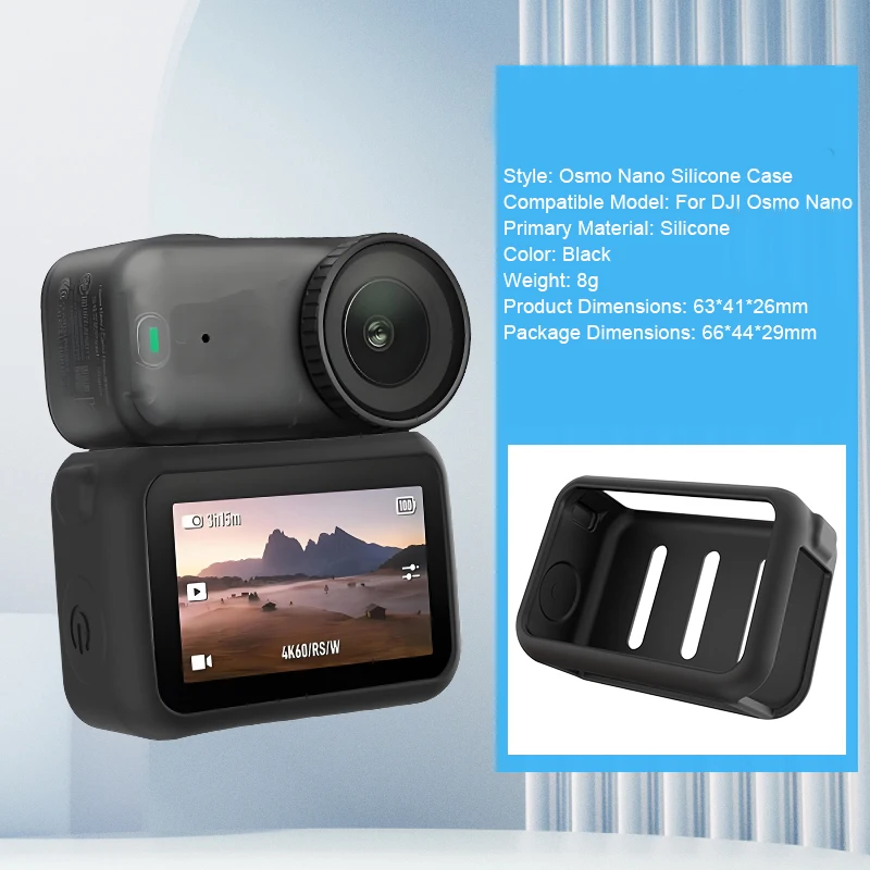 

Silicone Sleeve Case for dji osmo nano Soft Protective Case Battery Side Open All-Round Protect Action Camera Accessories