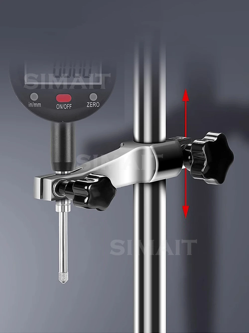 Grade 00 Precision Granite Measuring Stand - 150x100x50mm Base, 8mm Holder, 250mm Support Rod for Dial Indicators
