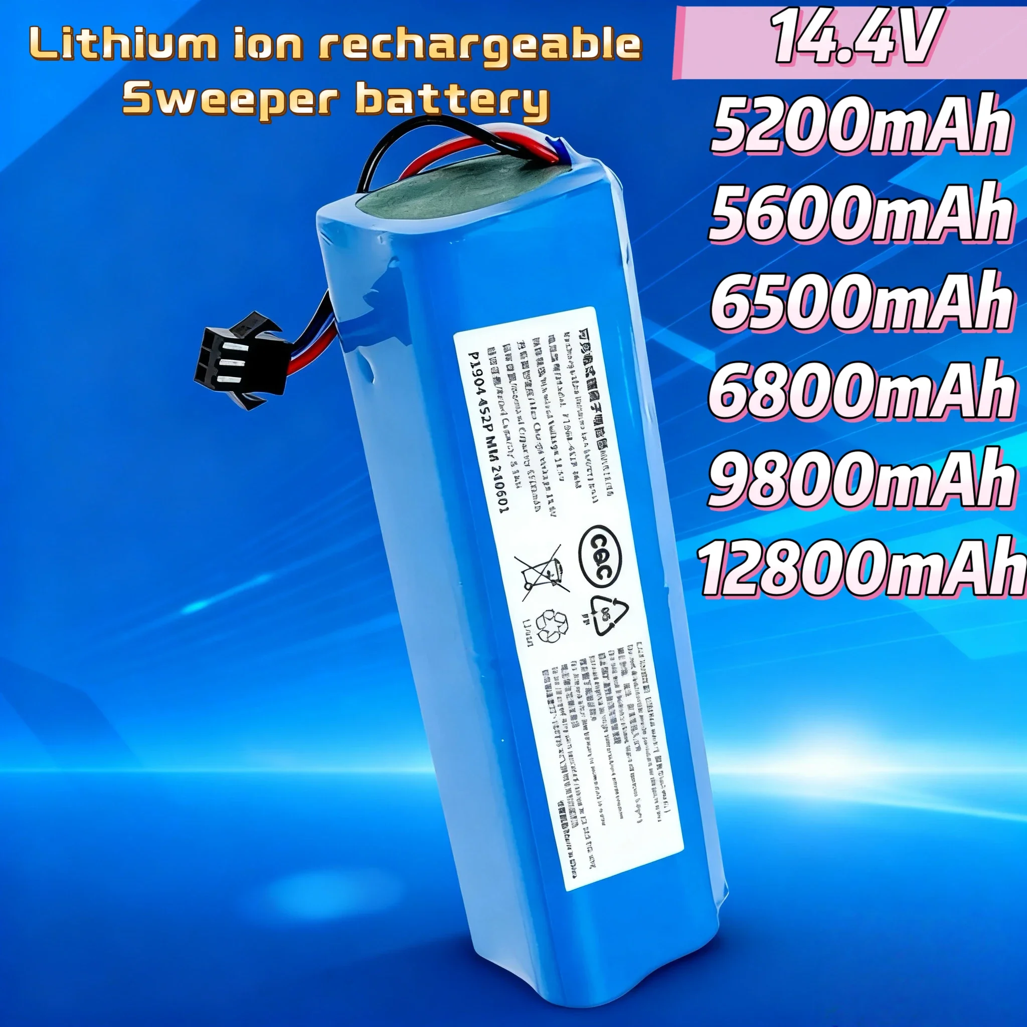 

Аккумулятор 6500 мАч для XiaoMi Viomi S9 Lydsto R1 Roidmi Eve Plus, литиевая батарея 14.4В 4S2P, запчасти и аксессуары для пылесоса
