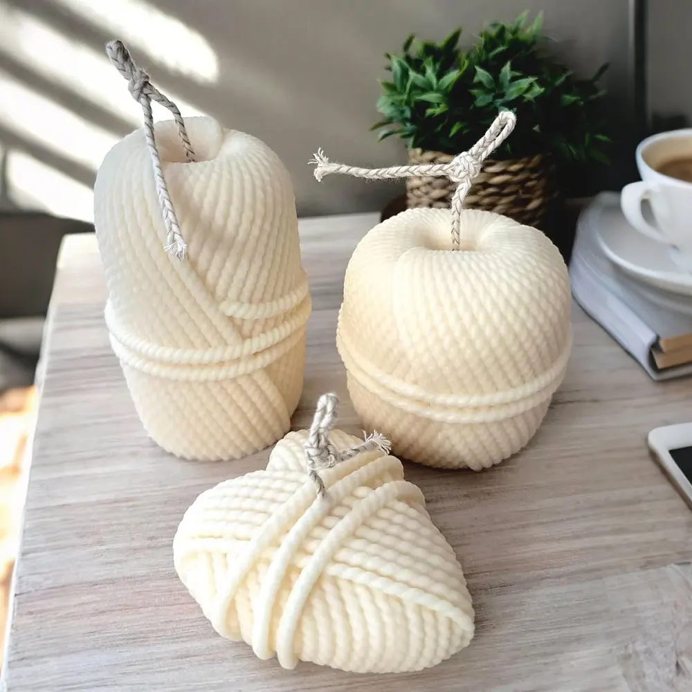 

Силиконовая форма для свечей в форме пряжи, моток шерсти, дизайн 1-3 шт., колонна с геометрической формой любви, набор для изготовления ароматических свечей, декор для фермерского дома «сделай сам»