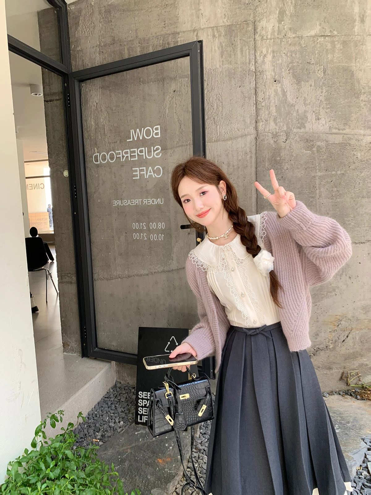 

Soft Cozy Women's V-Ne Knitted Sweater Autumn New Arrival DbyDoi Sweet Sle Cardigan Length Regular Made of Wool And Camere