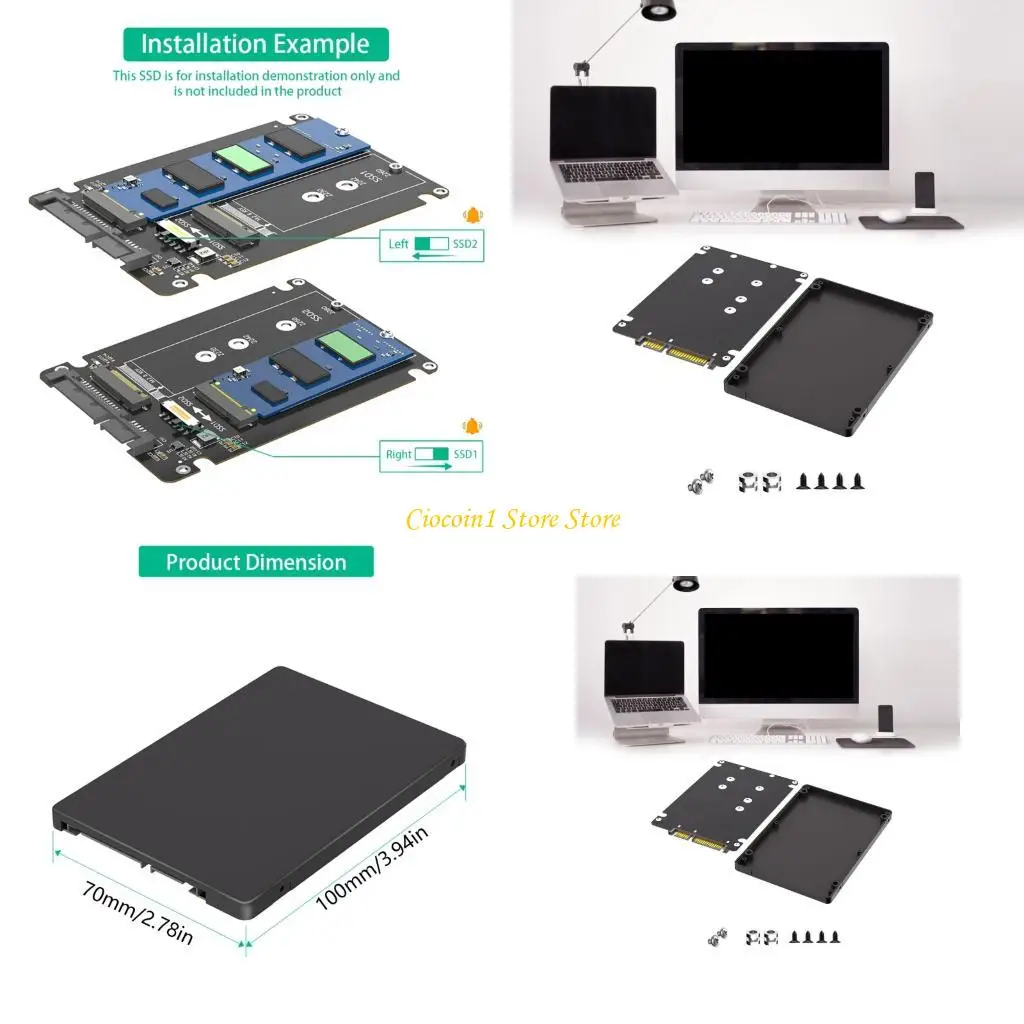 

A3PC Fast speed M.2 B NGFFs SSDs to 2.5in SATAIII Converters Multiple Layer PCBs And Universal Hardware Compatibility