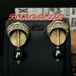 Medieval Vintage Western Antique Retro Heavy Diamond Earrings Exaggerated Fashion Texture High-end Tassel Earrings