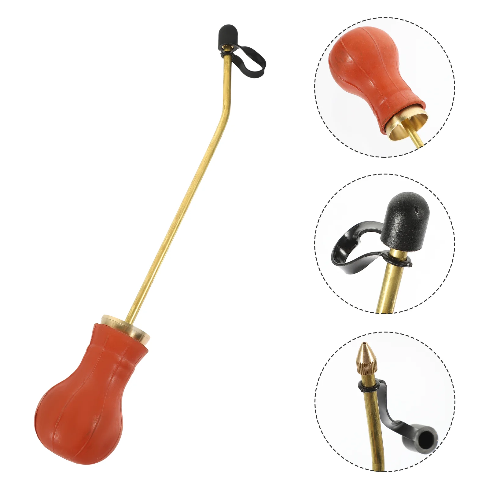 Silicone Hand Duster Bulb Copper Spray Sprayer Powder Pipe Manual Lightweight Gardening Compact