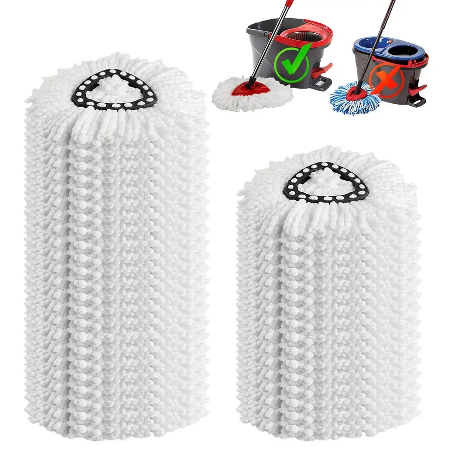 

Pack Spin Mop Replacement Heads,100 Microfiber Mop Heads Replacements Compatible with OCeda Easywring 1Tank System,Spinning Mop