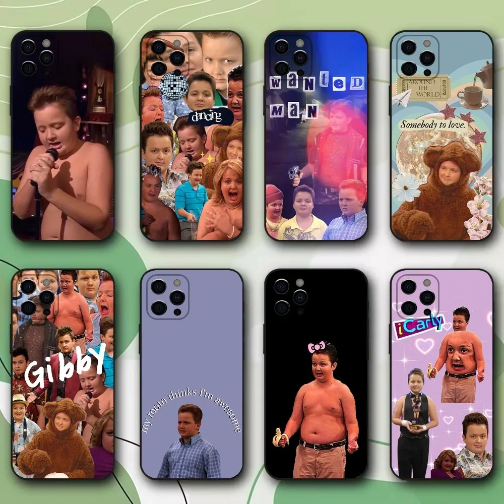 Funny Gibby S-Singing From Icarly Phone Case For iPhone 16,15,14,13,12,11,Pro,X,XS,Max,XR,Plus,Mini Soft Black Cover