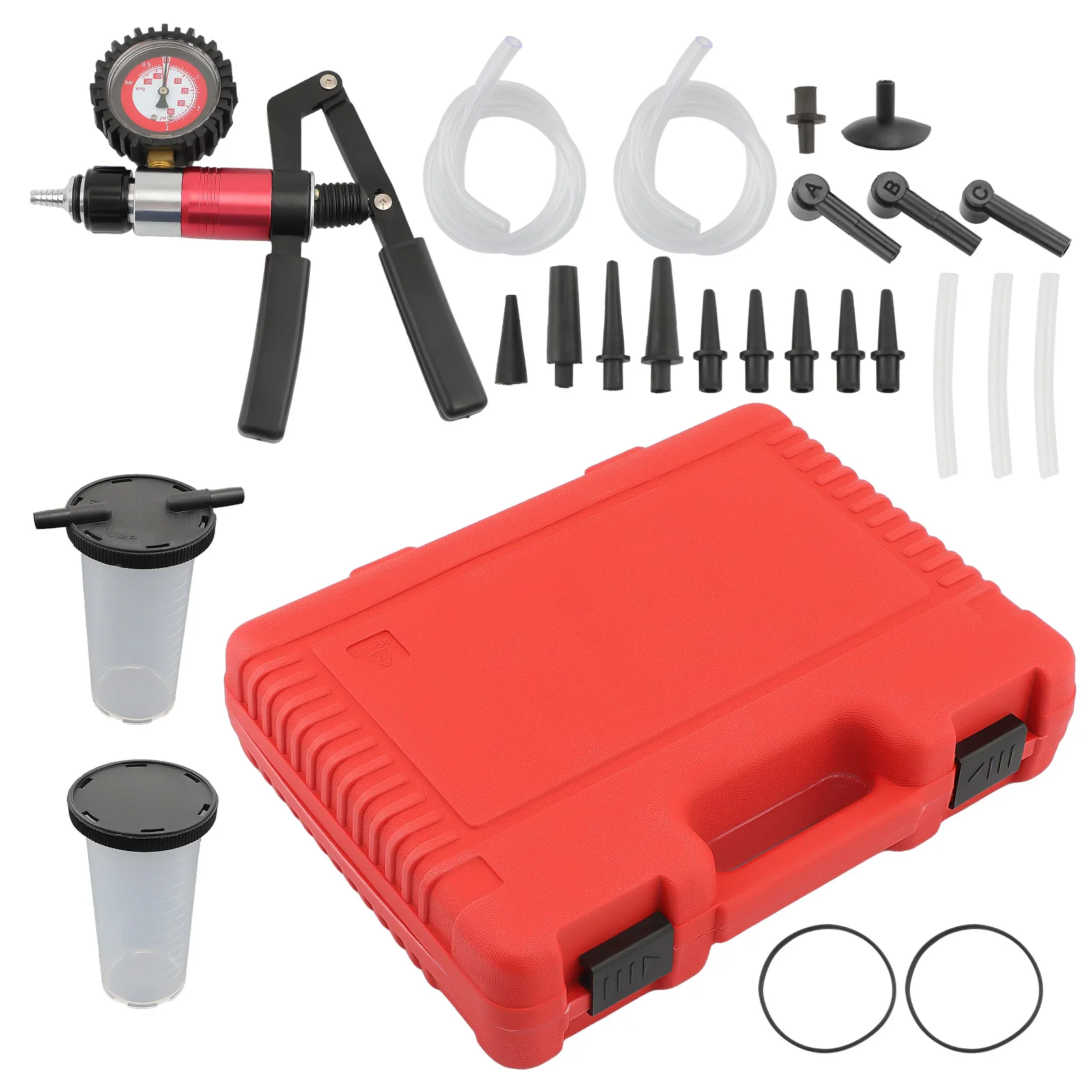 22x Hand Held Vacuum Pump Bleed Brake Bleeder Tester Set Tool for Car Motorbike