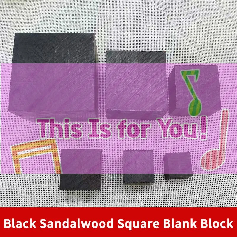 【HMA】Black Sandalwood Square Blank Block Natural Wood DIY Carving Blank For Seal Stamp Handcraft Model Making Multiple Sizes