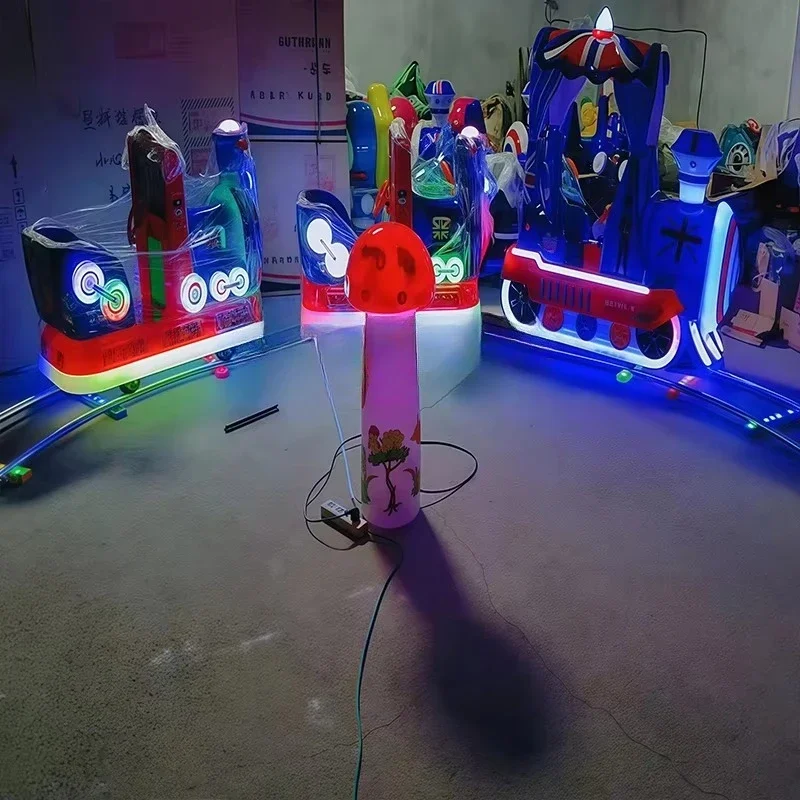 Available Electric Track Christmas Theme 12 Seats with Music Light Emitting Diode Light Fog, Car, Ride FEC Shopping Center Car
