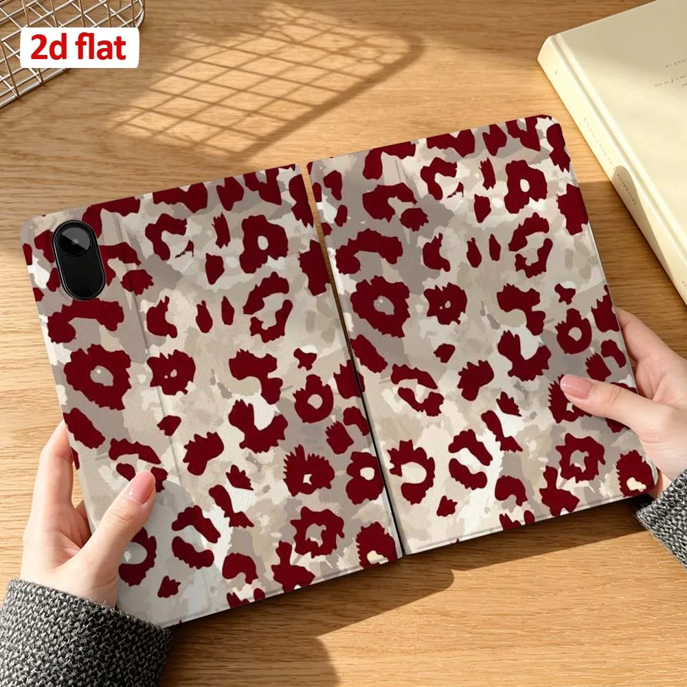 

Red Leopard Print Pattern For Xiaomi Mi Redmi Pad 5 6 7 8 6S Plus SE Pro K 2025 8.7 11 inch Pen Tray Tablet Case