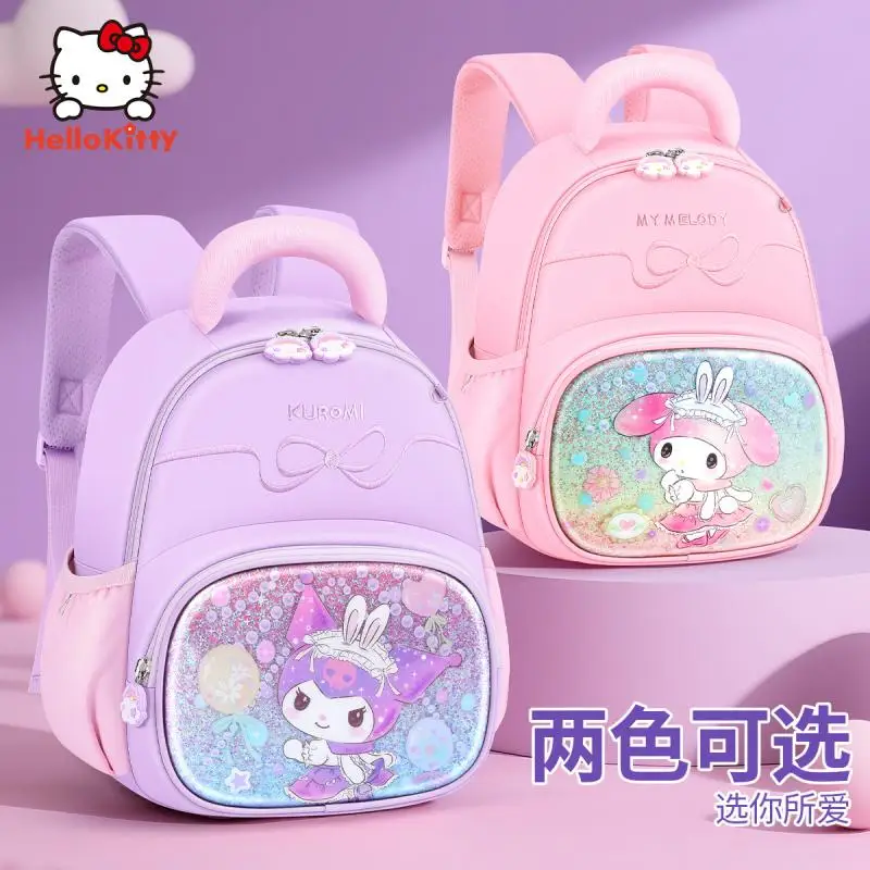 

Sanrio Backpack Hello Kitty Kuromi Anime Kawaii Girl Outdoors Water Bottle Student Waterproof High-Capacity Portable Schoolbag