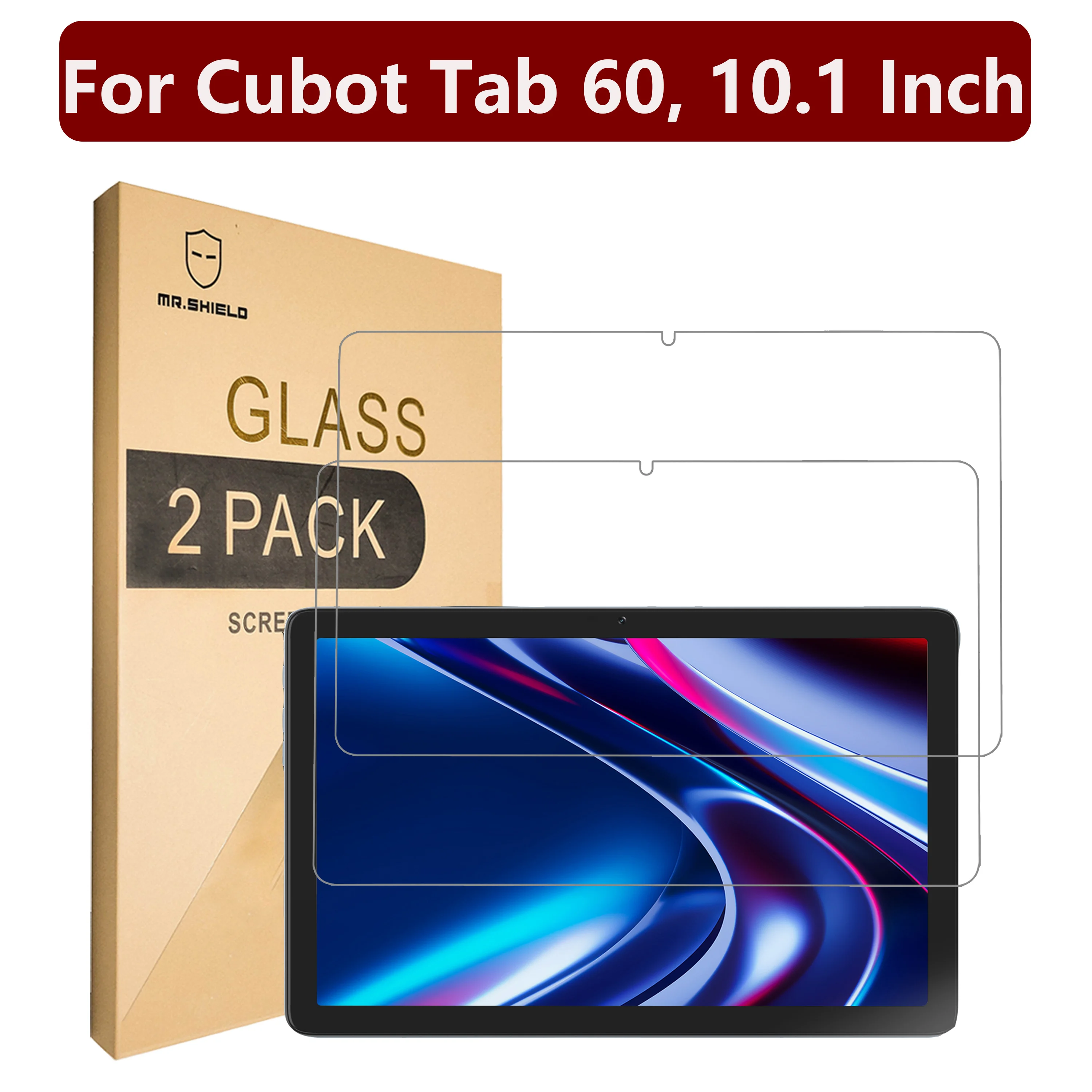 

Mr.Shield Screen Protector compatible with Cubot Tab 60,10.1 Inch [Tempered Glass] [2-PACK] [Japan Glass with 9H Hardness]