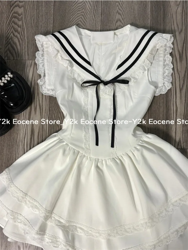College Style Elegant One Piece Dress Girl Sweet Sailor Collar Mini Slim  Dresses Women Japanese Cute Pleated Princess Dress 2025 - AliExpress  200000345