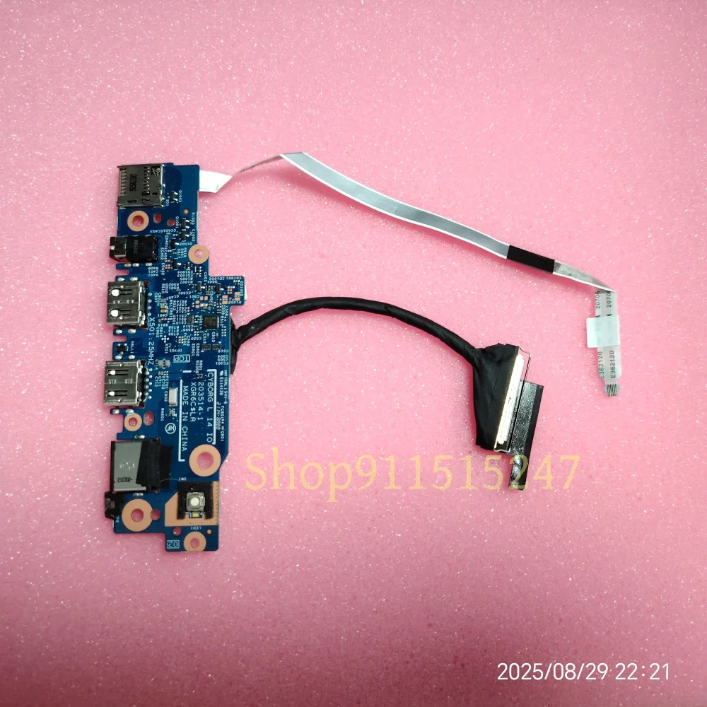 

Для Dell Latitude 3420 E3420 правая плата ввода-вывода SD/аудио/USB RJ45 с кабелем F78FC 203514-1 0F78FC C8JMG 450.0NF09.0011