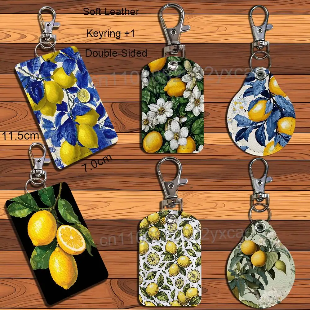 

Sour and refreshing Fruit Lemon Cartoon Singer Anime Card Keychain Fashion Pendant Bag ID Door Card Case Bus Card Cute Adult