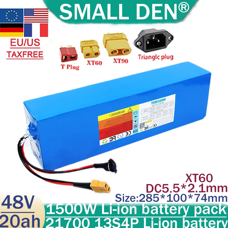 48V 20Ah new 21700 13S4P lithium battery pack 1500W high-power battery,suitable for various transportation vehicles,customizable