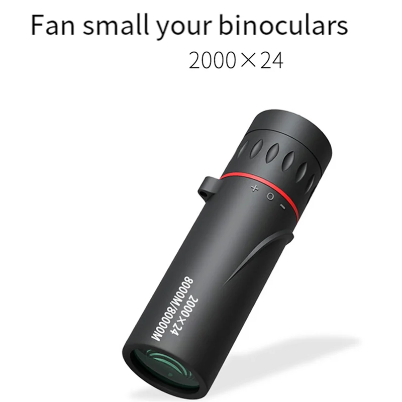 2000X24 Monocular Focus Optics Telescope Onocular Power Monocular Foradults Kid Withphone Adapter Pocket Monoscope