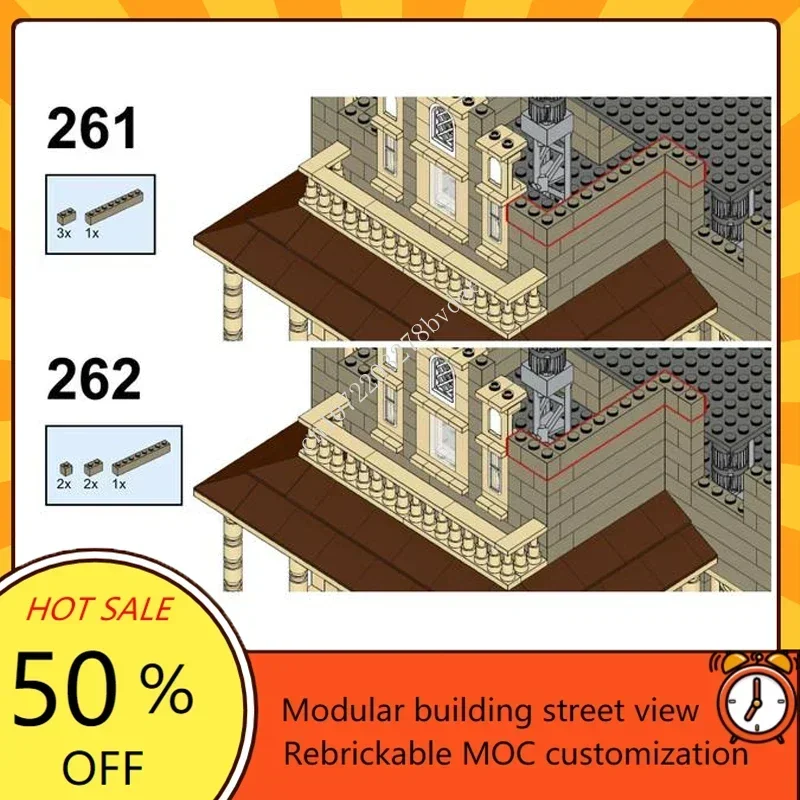 2186 sztuk dostosowane MOC Psycho House widok na ulicę modułowy Model klocki klocki zabawki urodzinowe dla dzieci prezenty świąteczne