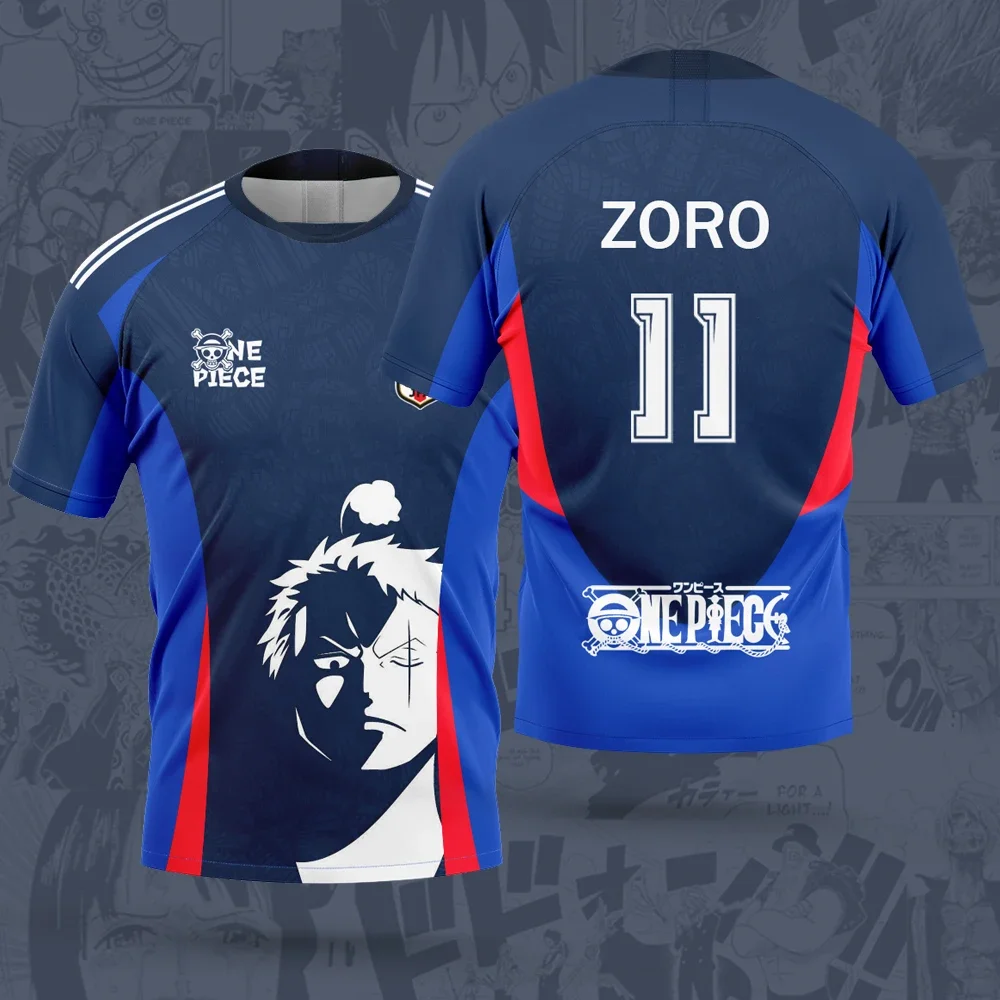 Kinder Einteiler T-Shirt Luffy Haki Print Sommer Lässige Jungenkleidung Mädchen Kurzarm Herren Trikot Spielbekleidung