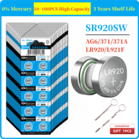 10PCS-100PCS 1.55V AG6 371 SR920SW LR920 SR927 171 370 L921 LR69 SR920 Button Batteries For Watch Toys Remote Cell Coin Battery