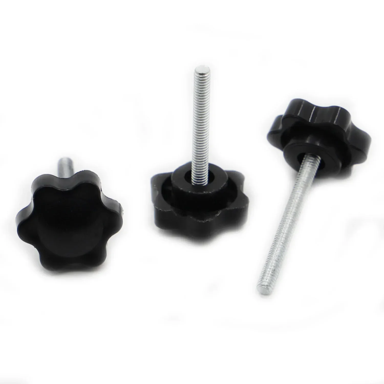 M4-5 M6 M8 M10 M12 Plum Bakelite Hand Tighten Screw Handle Bolt Thread Star Shaped Clamping Nuts Knob Carbon Steel Head 25 28 50