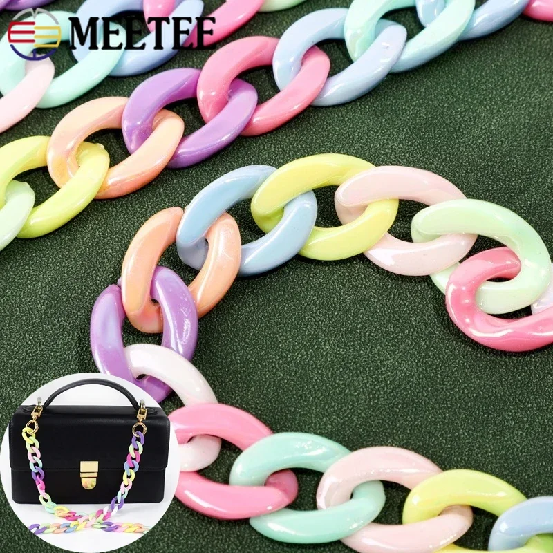1/2Pcs 30/60/90/120cm Color Acrylic Bag Chain Diagonal Cross Package Chains Handbag Handle Bracelet Strap Mobile Phone Pendant