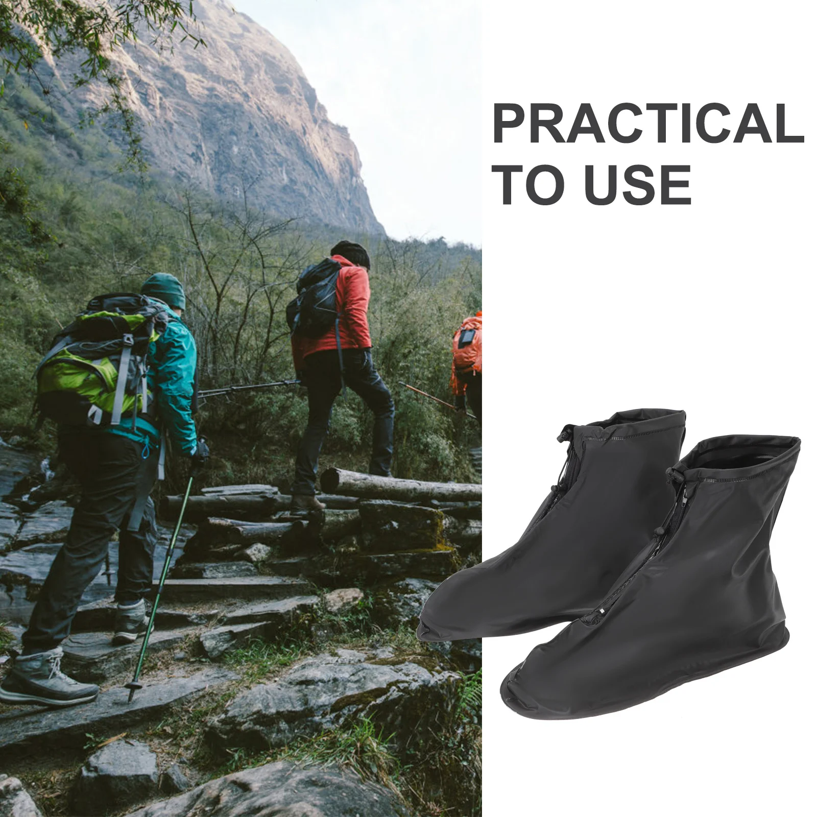 

1Pair Warm Shoe Protectors Premium Rubber Anti-Slip Windproof Overshoes for Cold Weather Outdoor Adventure Gear Xxl