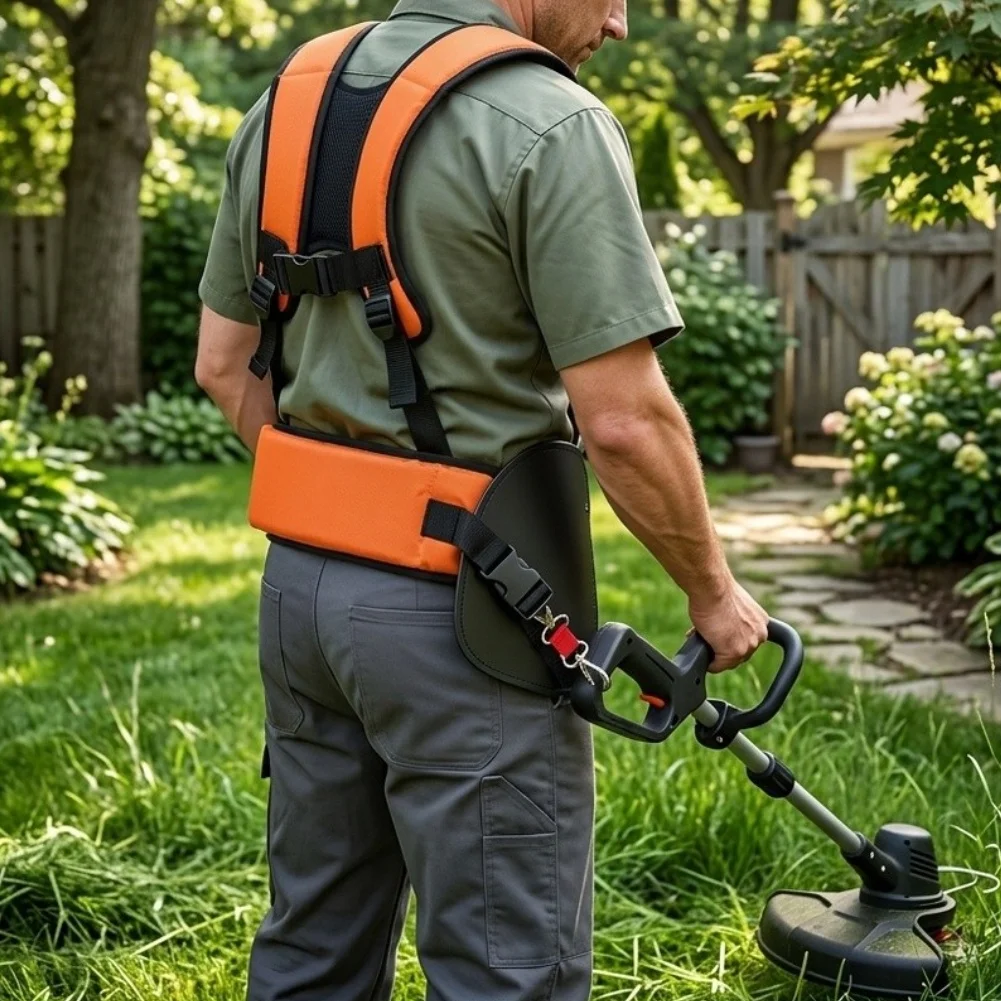 Portable Shoulder Support for Brushcutter with Thick Padded Straps Oxford Fabric and 12.2 Inch for hip Pad for Enhanced