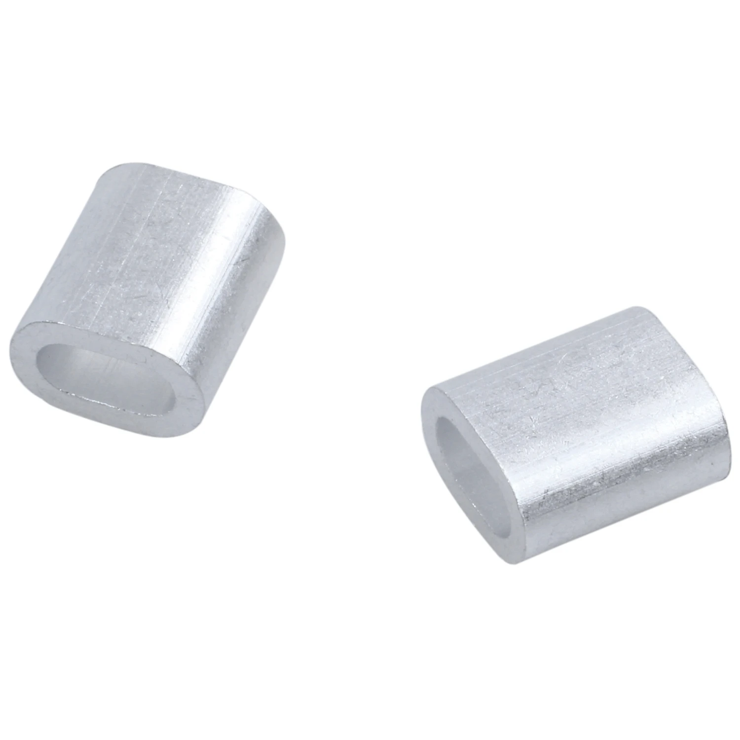 ABNH 2mm Alumínio Duplo Buraco Fio Corda Braçadeira Manga Clipe 80 Pcs