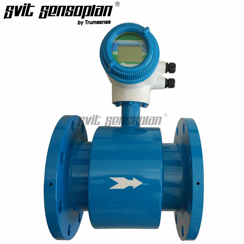 DN80 Flange Electromagnetic Flowmeter SS316L Electrode PTFE Lining AC220V Power 4 to 20mA and Pulse Output 9 to 120 m3 per Hour