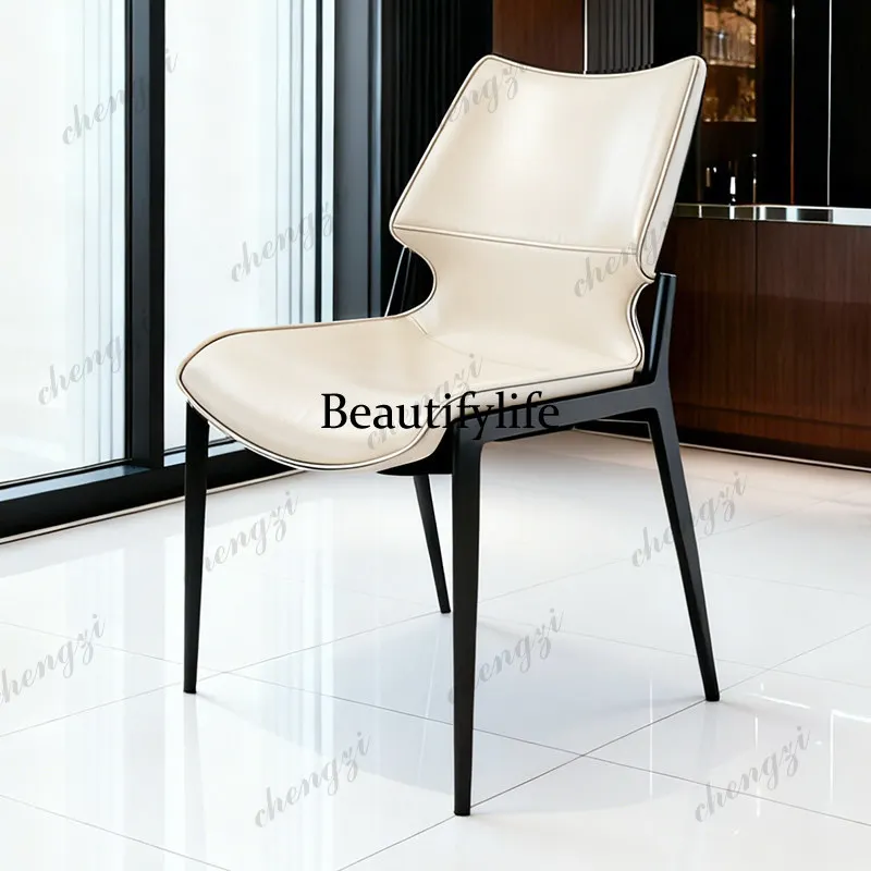 Italian minimalist home modern back chair light luxury high-end island dining chair hotel Nordic chair