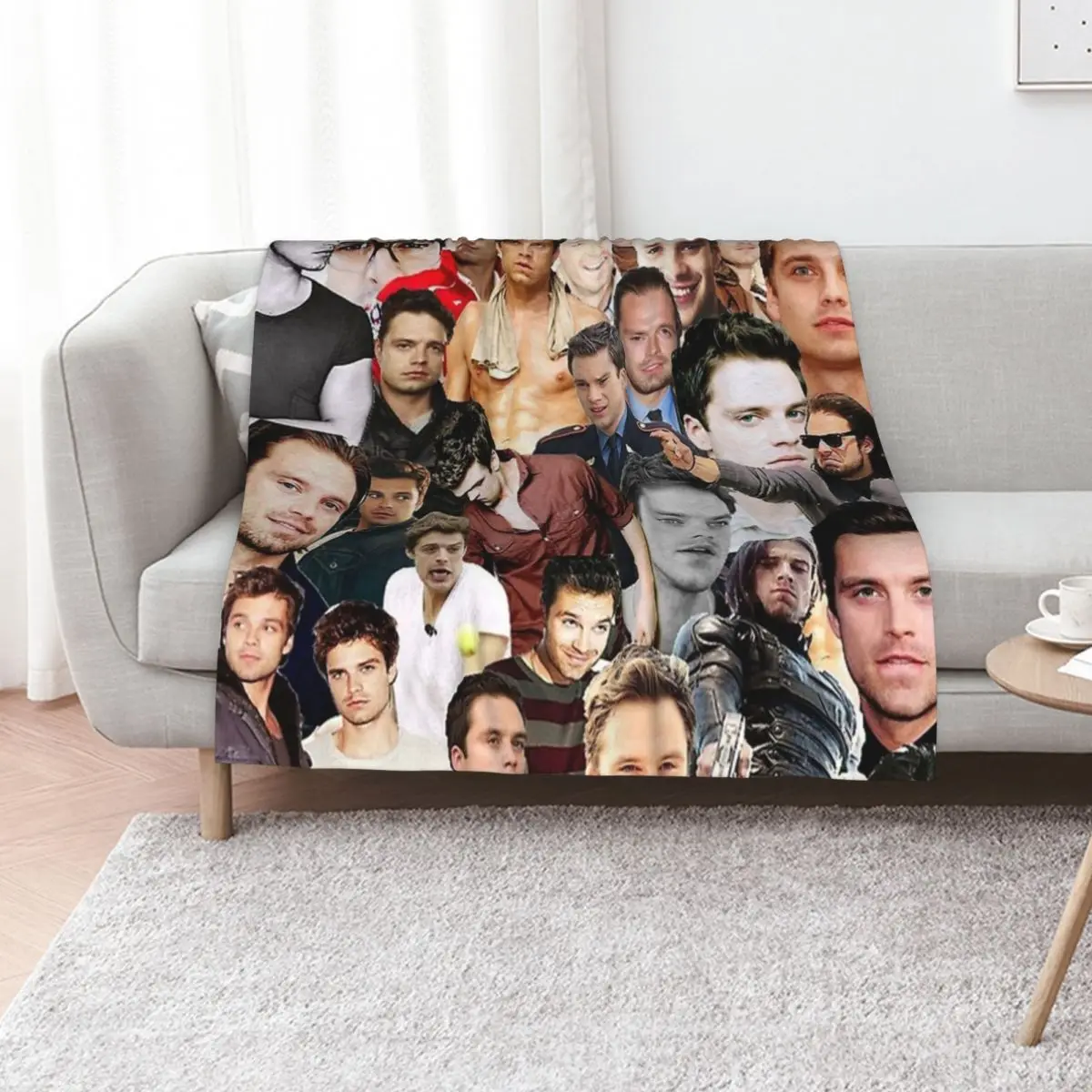 

Sebastian Stan Photo Collage Throw Blanket Fade Resistant Durable Throw Blanket