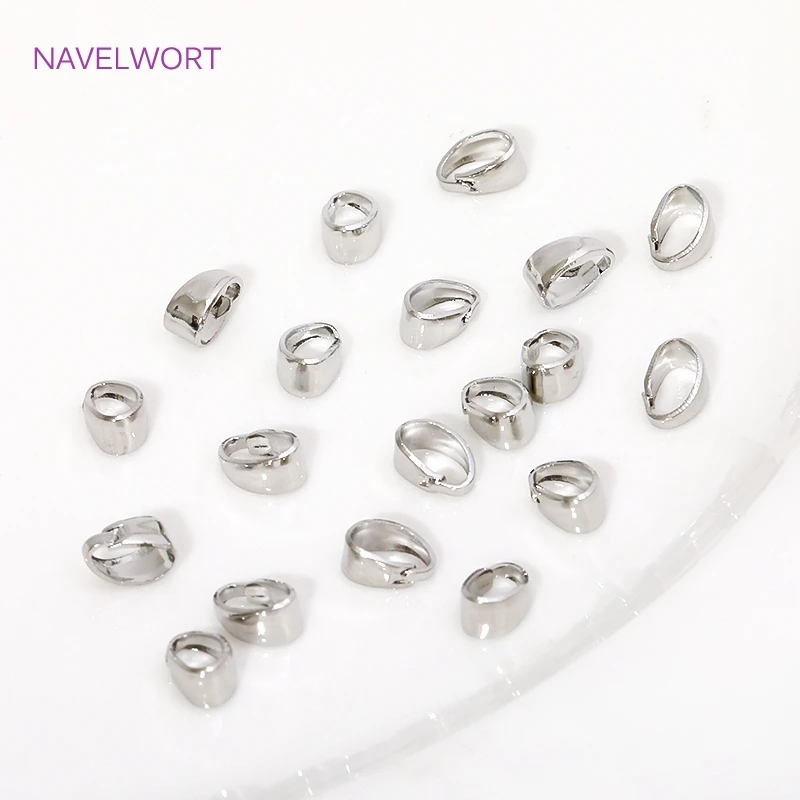 14K/18K Gold Plated Brass Pendants Pinch Bail Clips,Melon Seeds Charm Clasps Connector,For DIY Nacklace Jewelry Making Findings image 5