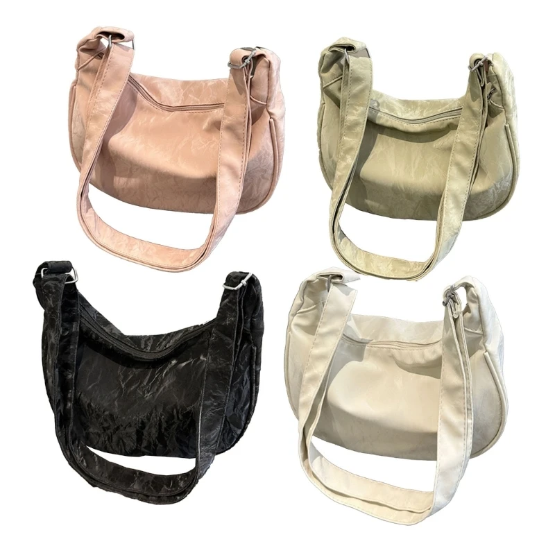 

Women Dumplings Bag PU Leather Shoulder Bag Female Large Capacity Crossbody Bag