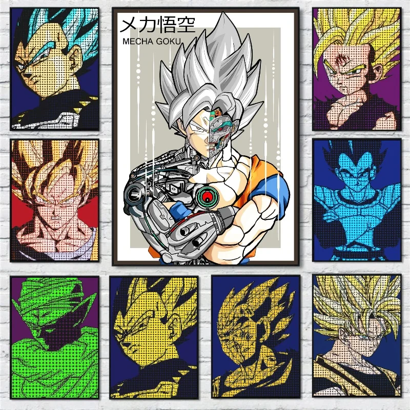 

Japan Anime Dragon Ball Son Goku Graffiti Manga Cartoon Pictures Mural Classic Posters Canvas Painting Wall Art Children's Gifts