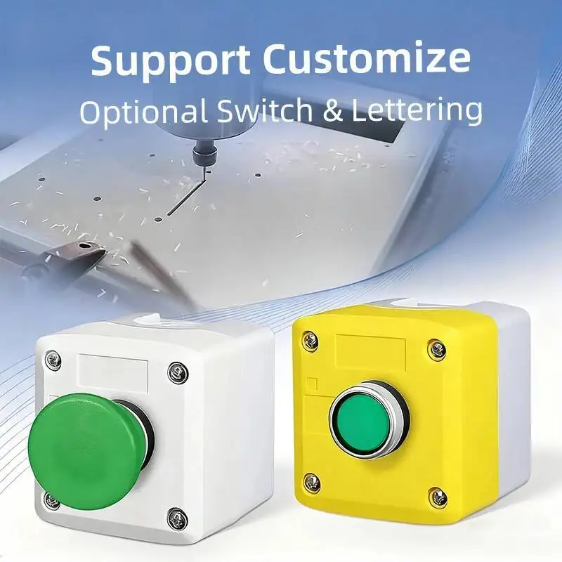 

Отверстие с одним отверстием, 22 мм, мгновенный самосброс, кнопочный переключатель, старт/стоп, круглый, плоский, зеленый, грибовидная головка, управление, 1P коробка