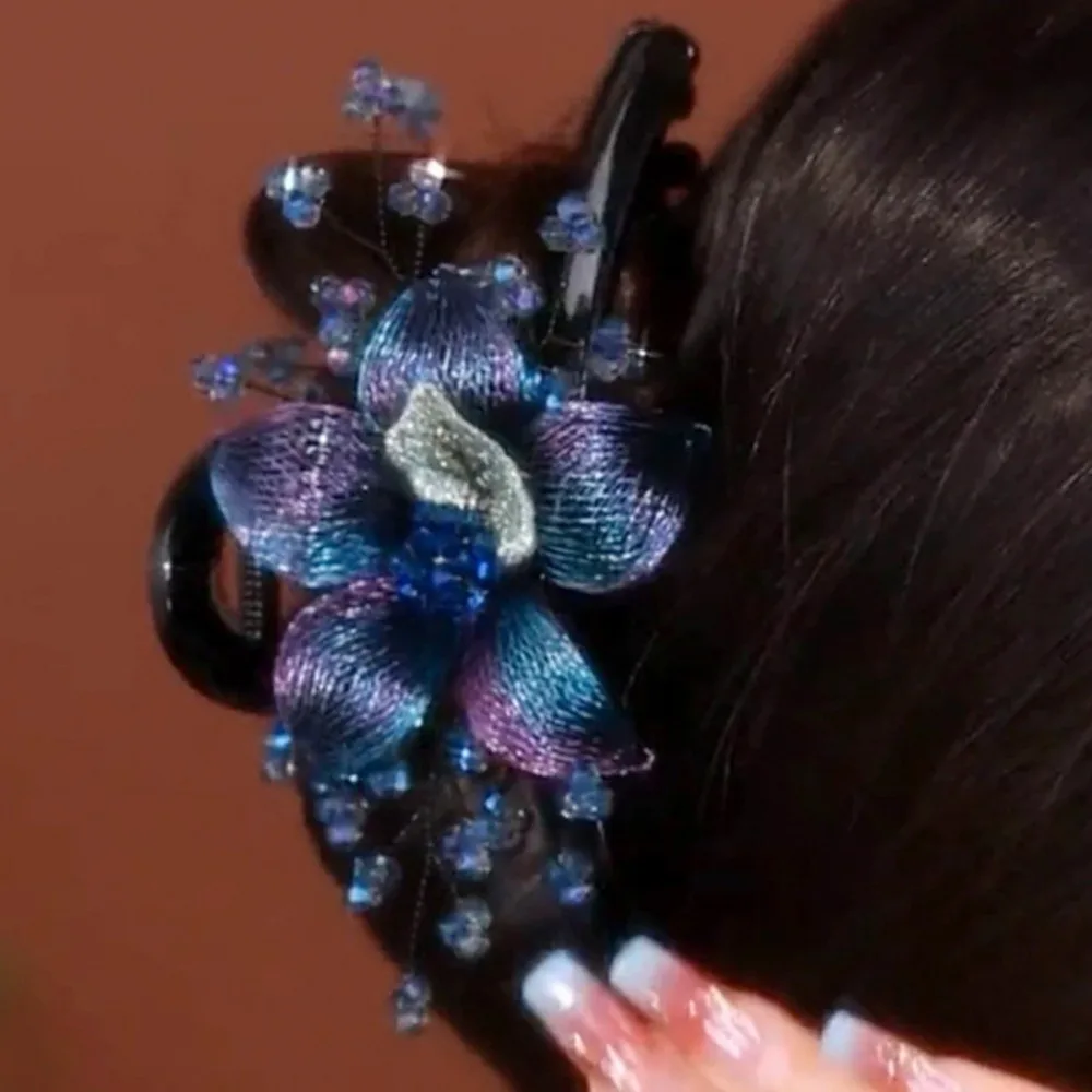 

Новые ретро-заколки для волос в форме цветка, из медной проволоки, элегантные заколки в форме акулы, ручной работы, аксессуары для волос для хвоста