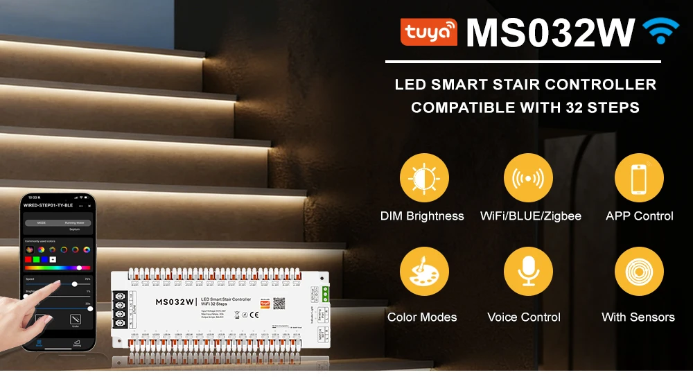 Stairway Light Motion Sensor Automatic Controller 16Steps Stair Light Set 32Steps Stair Light Set