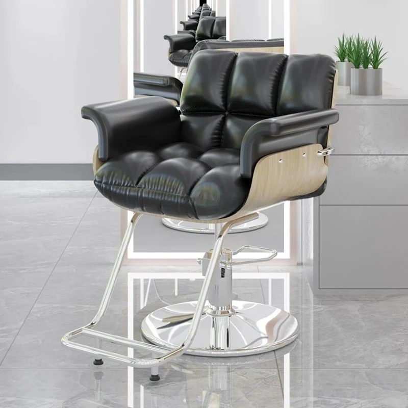 Salon Schoonheid Kapper Stoel Ijzeren Kapperszaak Goud Comfort Mannen Kapper Stoel Gepersonaliseerd Ontwerp Silla De Barbero Salon Meubels