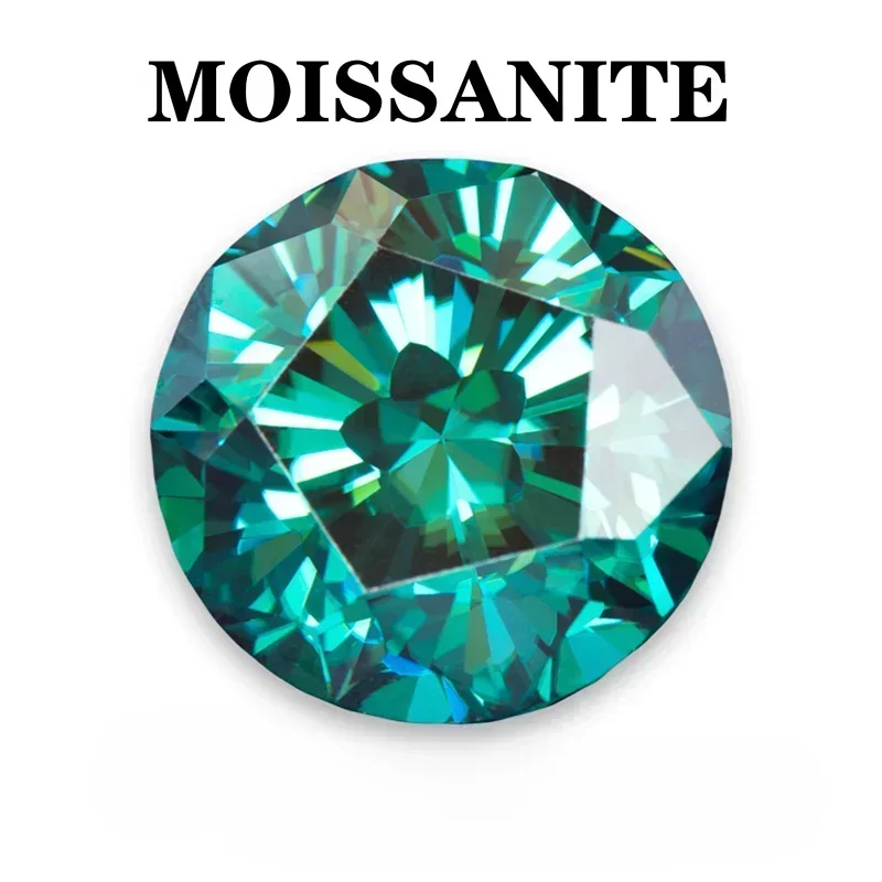 

Moissanite Stone Natural Emerald Green Color Sakura Cut Round Shape DIY Advanced Jewelry Making Materials with Certificate