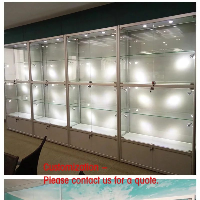 Vitrine Personalizada e Moderna, Vitrine Barata com Fechadura para Exibição de Produtos com Luz LED