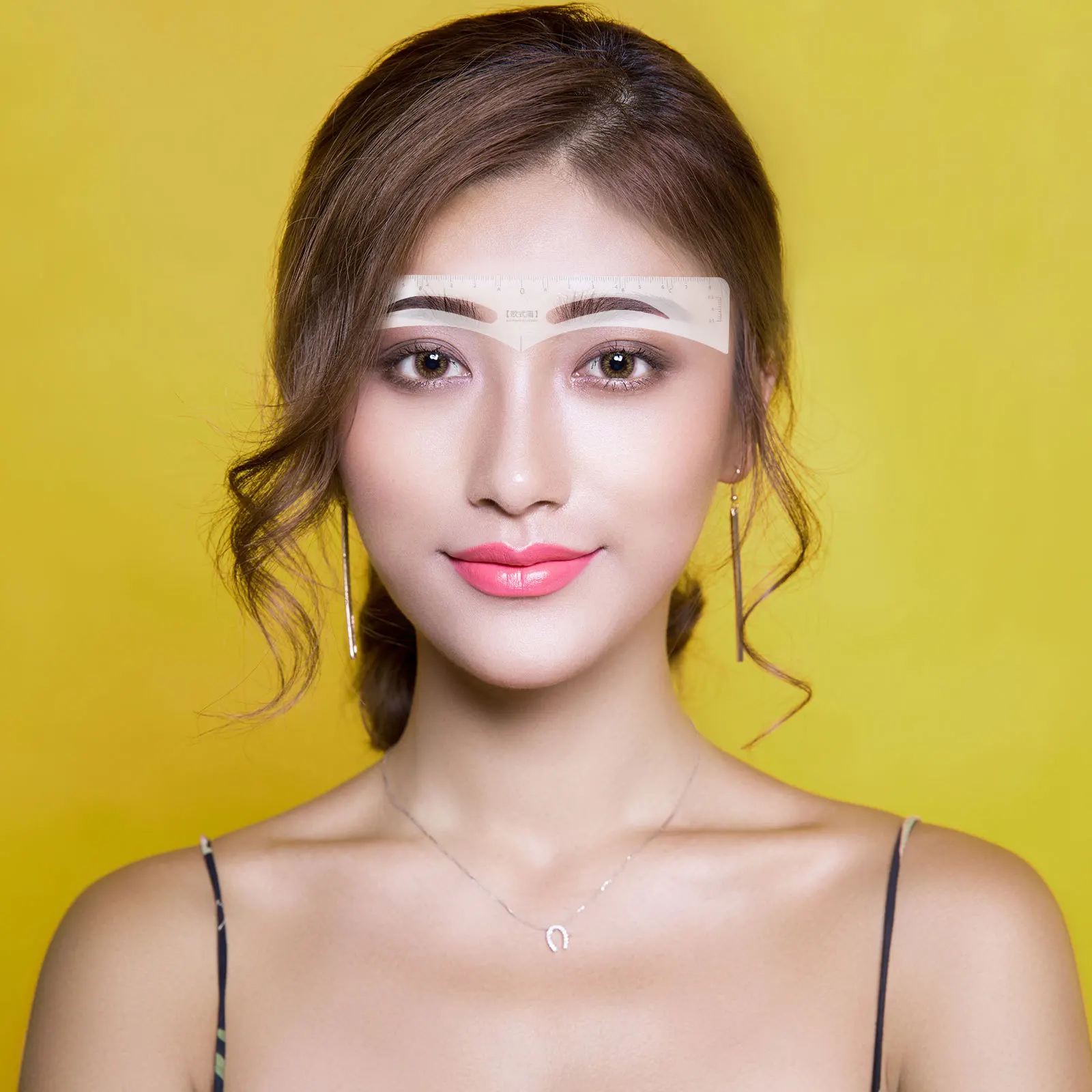 Autocollants de mesure de ligne de sourcils, 50 pièces, positionnement, façonnant les sourcils, règle de maquillage, outil de cartographie permanente des sourcils, facile